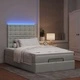 Османско легло с матраци и LED осветление, 120x190 см, светлосиво кадифе
