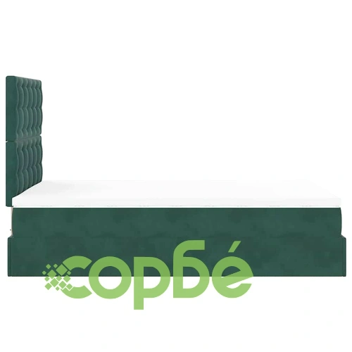 Османска легло с матраци и LED, тъмнозелено, 120x200 см, кадифе ➤ топ цена ➤ sorbe.bg