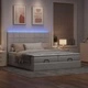 Османска легло с матраци и LED осветление, таупе, 160x200 см, полиестер