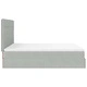 Османско легло с матраци и LED осветление, 180x200 см, светлосиво кадифе