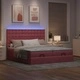 Луксозно османско легло от кадифе с матраци и LED осветление, розово, 160x200 см