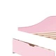 Дневно легло от масивна борова дървесина с 2 чекмеджета, Бяло и Розово, 90x200 см