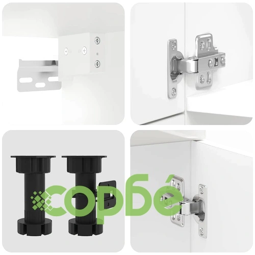 Комплект кухненски шкафове Kalmar от 7 части, бял гланц, инженерно дърво ➤ топ цена ➤ sorbe.bg