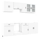 Комплект кухненски шкафове Kalmar от 8 части, бял, от инженерно дърво