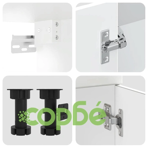 Комплект кухненски шкафове Kalmar от 8 части, бял, от инженерно дърво ➤ топ цена ➤ sorbe.bg