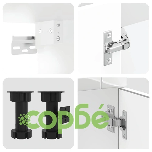 Комплект кухненски шкафове Porto от 11 части, бял гланц, инженерно дърво ➤ топ цена ➤ sorbe.bg