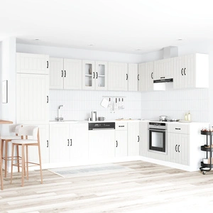 Кухненски шкаф Лука с двойни мивки, бял, от инженерно дърво, 80 x 46.5 x 81.5 см