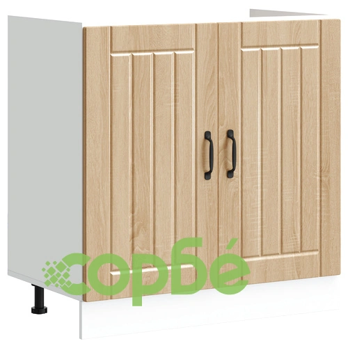 Кухненски шкаф Лука с двойни мивки от инженерна дървесина, цвят Сонома дъб, 80x46.5x81.5 см ➤ топ цена ➤ sorbe.bg