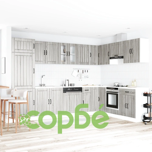 Кухненски шкаф Лука с двойни мивки 80x46.5x81.5 см, сиво сонома, от инженерна дървесина ➤ топ цена ➤ sorbe.bg