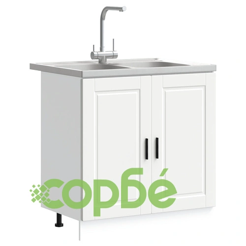 Шкаф за мивка Порто с бяла мивка - 80x46x84.5 см, от инженерна дървесина ➤ топ цена ➤ sorbe.bg