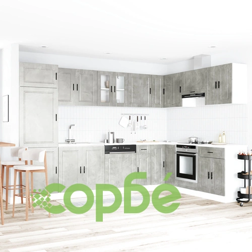 База за мивка Порто 80x46x84,5 см от инженерна дървесина с мивка в цвят бетон ➤ топ цена ➤ sorbe.bg