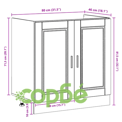 База за мивка Порто 80x46x84,5 см от инженерна дървесина с мивка в цвят бетон ➤ топ цена ➤ sorbe.bg