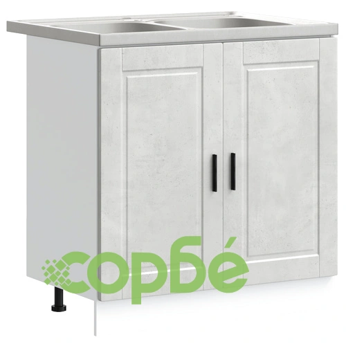 База за мивка Порто 80x46x84,5 см от инженерна дървесина с мивка в цвят бетон ➤ топ цена ➤ sorbe.bg