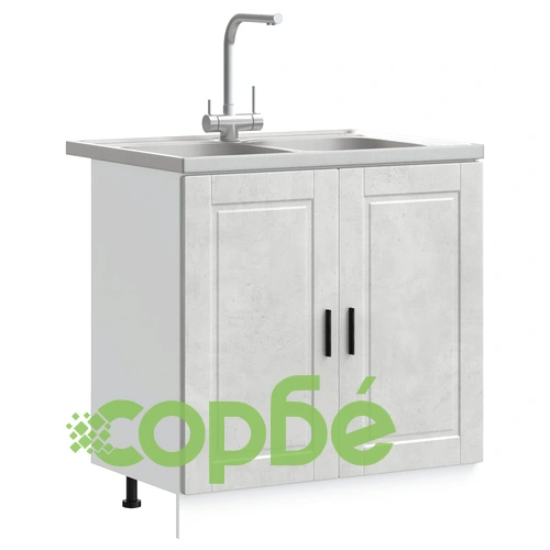 База за мивка Порто 80x46x84,5 см от инженерна дървесина с мивка в цвят бетон ➤ топ цена ➤ sorbe.bg