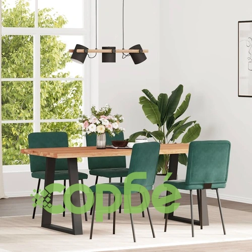 Трапезни столове от кадифе, 4 бр, тъмнозелени, с метална рамка, 45x54x83 см ➤ топ цена ➤ sorbe.bg