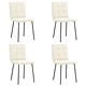Трапезни столове от кадифе, комплект 4 бр., кремави, 45 x 54 x 83 см