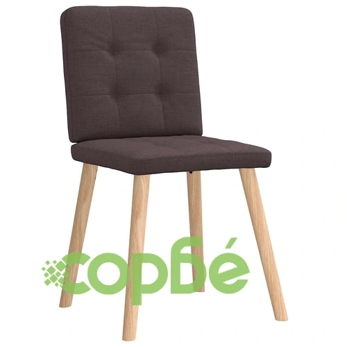 Трапезни столове, 4 бр, тъмнокафяви, полиестерен текстил, с метална рамка ➤ топ цена ➤ sorbe.bg