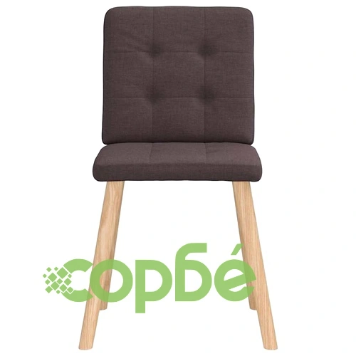 Трапезни столове, 4 бр, тъмнокафяви, полиестерен текстил, с метална рамка ➤ топ цена ➤ sorbe.bg