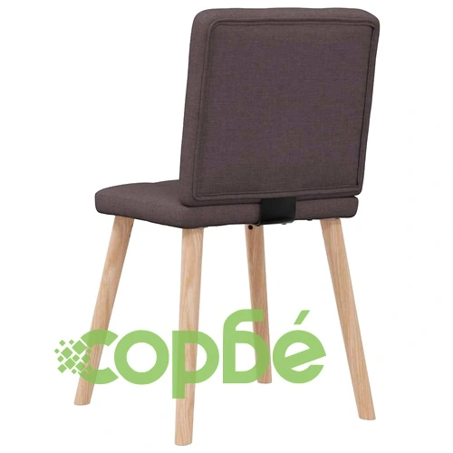 Трапезни столове, 4 бр, тъмнокафяви, полиестерен текстил, с метална рамка ➤ топ цена ➤ sorbe.bg