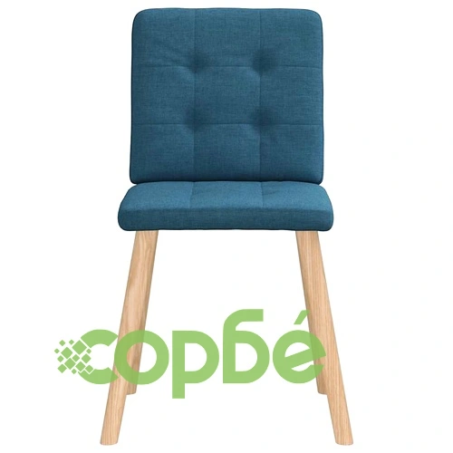 Трапезни столове, 4 бр, сини, полиестерен текстил с метална рамка ➤ топ цена ➤ sorbe.bg