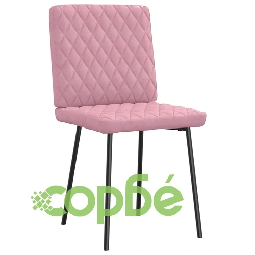 Трапезни столове от кадифе, 4 броя, розови, 45 x 54 x 83 см ➤ топ цена ➤ sorbe.bg