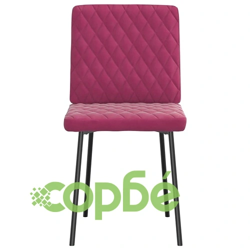 Трапезни столове от кадифе, комплект от 4 броя, виненочервени ➤ топ цена ➤ sorbe.bg