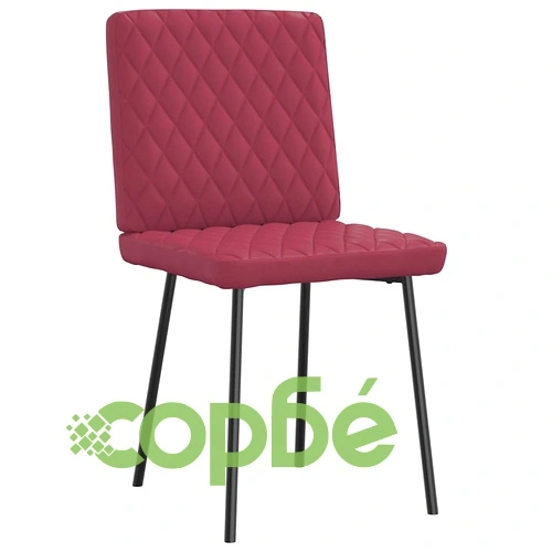 Луксозни трапезни столове, 4 бр, виненочервени, от висококачествена изкуствена кожа ➤ топ цена ➤ sorbe.bg