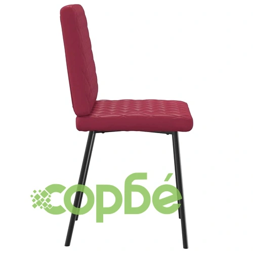 Луксозни трапезни столове, 4 бр, виненочервени, от висококачествена изкуствена кожа ➤ топ цена ➤ sorbe.bg