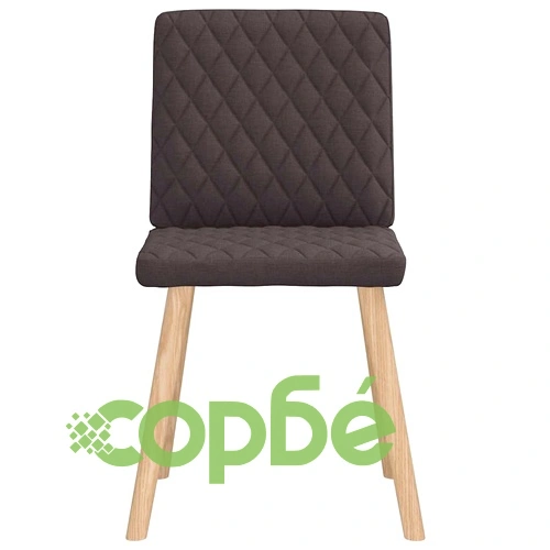 Трапезни столове, 4 бр, тъмнокафяви, полиестерен текстил с дървена и метална рамка ➤ топ цена ➤ sorbe.bg