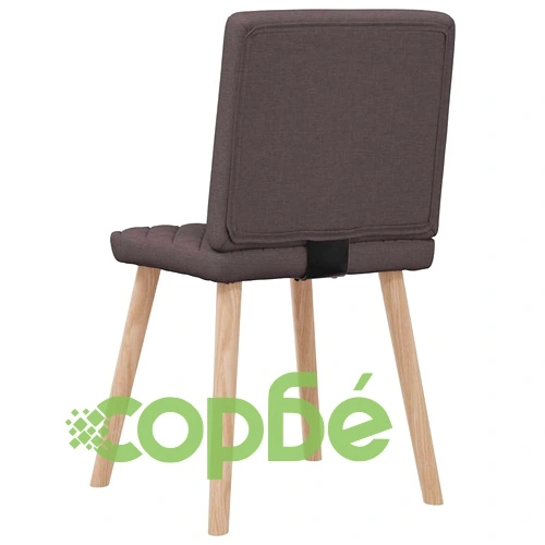 Трапезни столове, 4 бр, тъмнокафяви, полиестерен текстил с дървена и метална рамка ➤ топ цена ➤ sorbe.bg