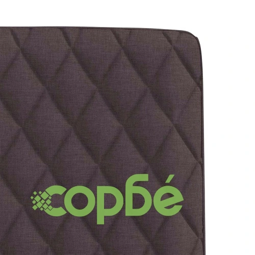 Трапезни столове, 4 бр, тъмнокафяви, полиестерен текстил с дървена и метална рамка ➤ топ цена ➤ sorbe.bg