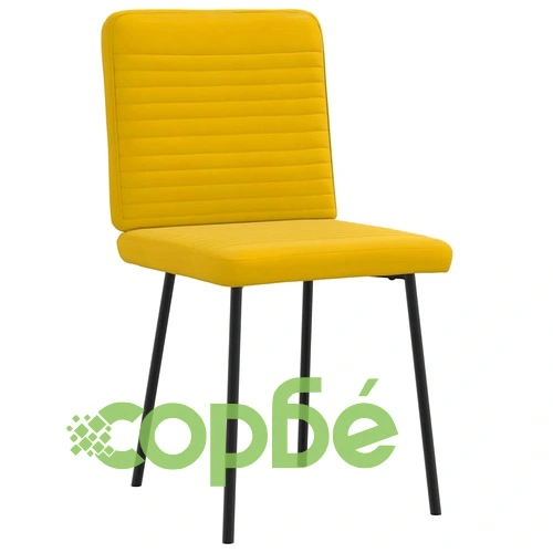 Трапезни столове от кадифе, комплект 4 бр, жълти ➤ топ цена ➤ sorbe.bg