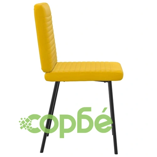 Трапезни столове от кадифе, комплект 4 бр, жълти ➤ топ цена ➤ sorbe.bg