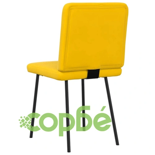 Трапезни столове от кадифе, комплект 4 бр, жълти ➤ топ цена ➤ sorbe.bg