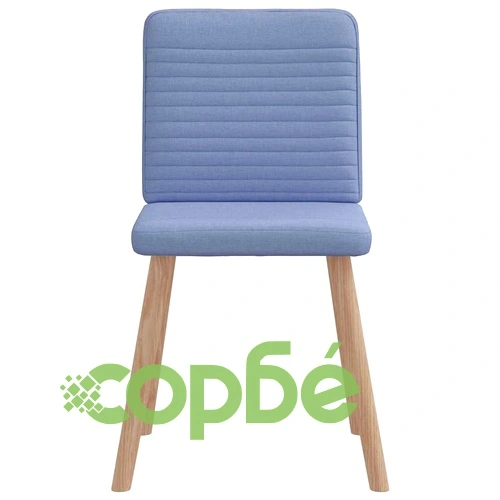 Трапезни столове, 4 бр, дънково сини, текстил, с метална конструкция ➤ топ цена ➤ sorbe.bg