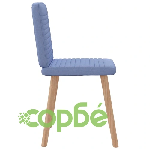 Трапезни столове, 4 бр, дънково сини, текстил, с метална конструкция ➤ топ цена ➤ sorbe.bg