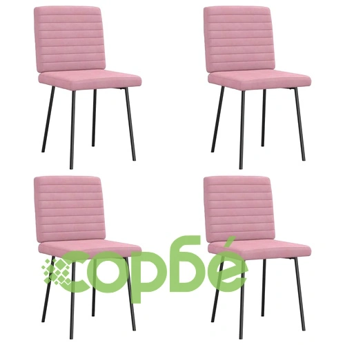 Трапезни столове от кадифе, комплект 4 бр., розови, 45x54x83 см ➤ топ цена ➤ sorbe.bg