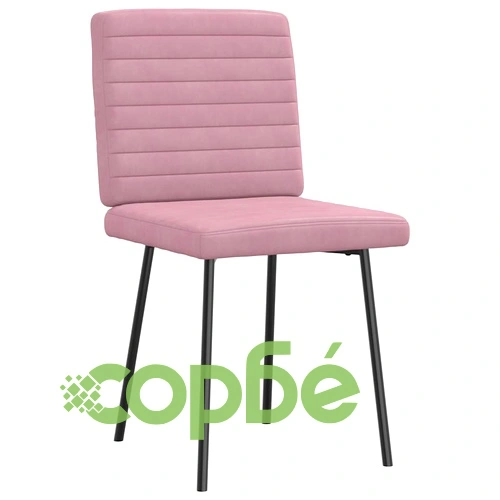 Трапезни столове от кадифе, комплект 4 бр., розови, 45x54x83 см ➤ топ цена ➤ sorbe.bg
