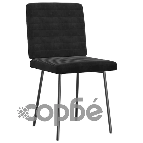 Трапезни столове от кадифе, комплект 4 броя, черни, 45 x 54 x 83 см ➤ топ цена ➤ sorbe.bg