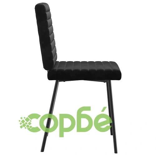 Трапезни столове от кадифе, комплект 4 броя, черни, 45 x 54 x 83 см ➤ топ цена ➤ sorbe.bg