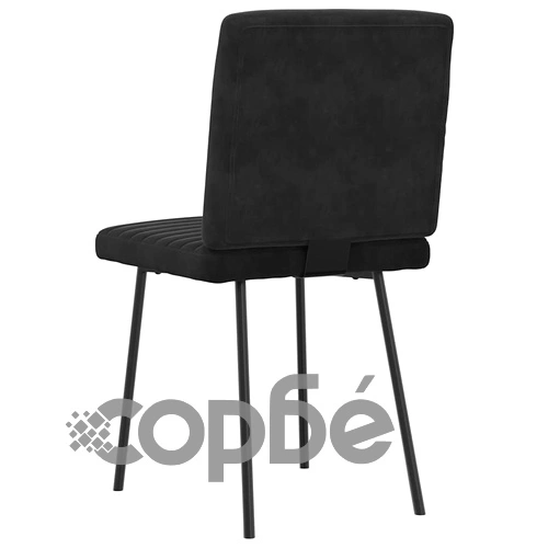 Трапезни столове от кадифе, комплект 4 броя, черни, 45 x 54 x 83 см ➤ топ цена ➤ sorbe.bg