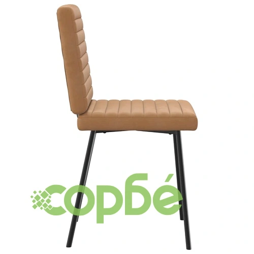 Луксозни трапезни столове от кафяво кадифе, комплект от 4 броя ➤ топ цена ➤ sorbe.bg