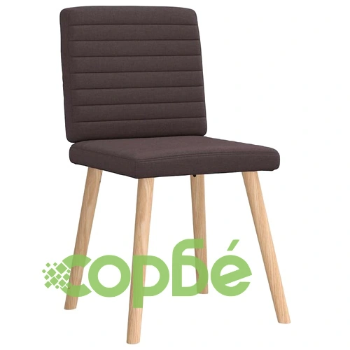 Трапезни столове, 4 бр, тъмнокафяви, полиестерен текстил, дървена рамка ➤ топ цена ➤ sorbe.bg
