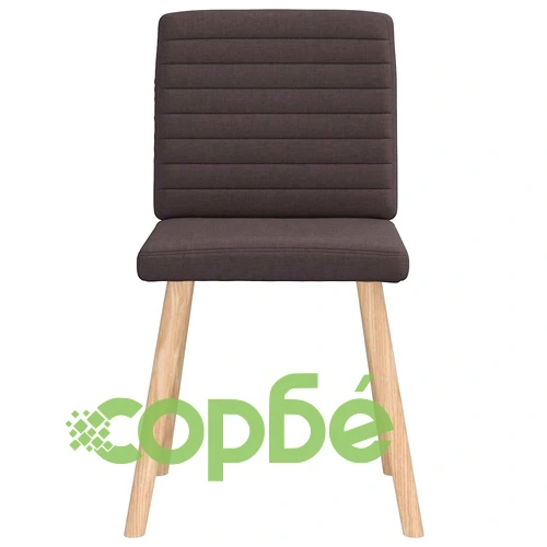 Трапезни столове, 4 бр, тъмнокафяви, полиестерен текстил, дървена рамка ➤ топ цена ➤ sorbe.bg