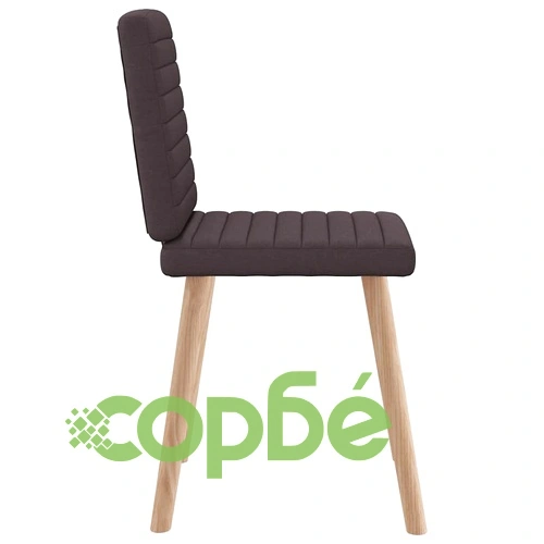 Трапезни столове, 4 бр, тъмнокафяви, полиестерен текстил, дървена рамка ➤ топ цена ➤ sorbe.bg