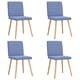 Трапезни столове, 4 бр, дънково сини, полиестерен текстил, метална рамка