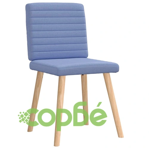 Трапезни столове, 4 бр, дънково сини, полиестерен текстил, метална рамка ➤ топ цена ➤ sorbe.bg