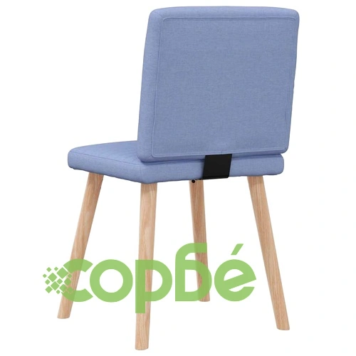 Трапезни столове, 4 бр, дънково сини, полиестерен текстил, метална рамка ➤ топ цена ➤ sorbe.bg