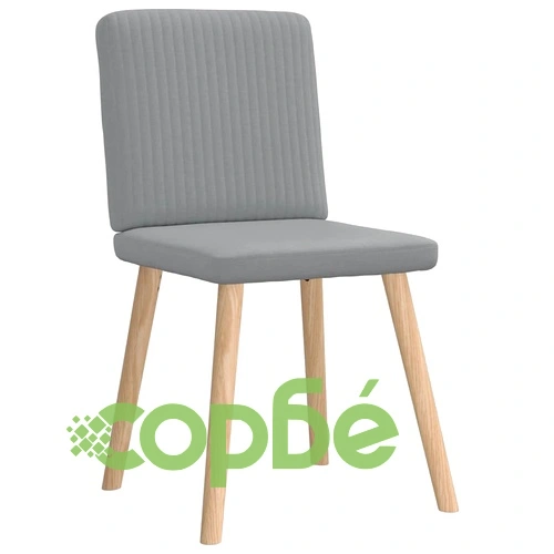 Комплект от 4 Трапезни Стола в Светлосив Текстил с Метална и Дървена Рамка ➤ топ цена ➤ sorbe.bg