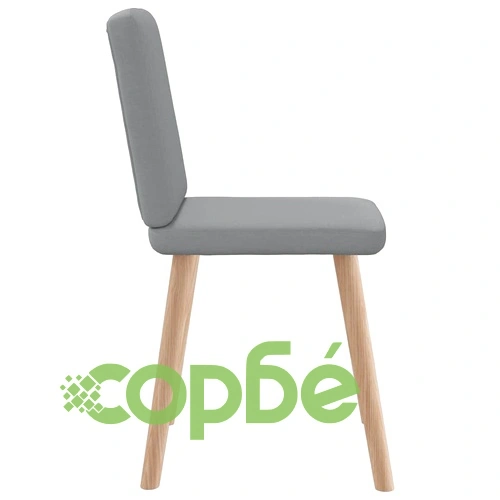 Комплект от 4 Трапезни Стола в Светлосив Текстил с Метална и Дървена Рамка ➤ топ цена ➤ sorbe.bg